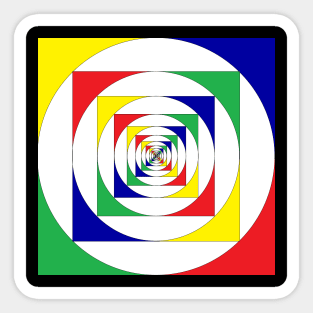 infinity mirror colored squares and circles Sticker